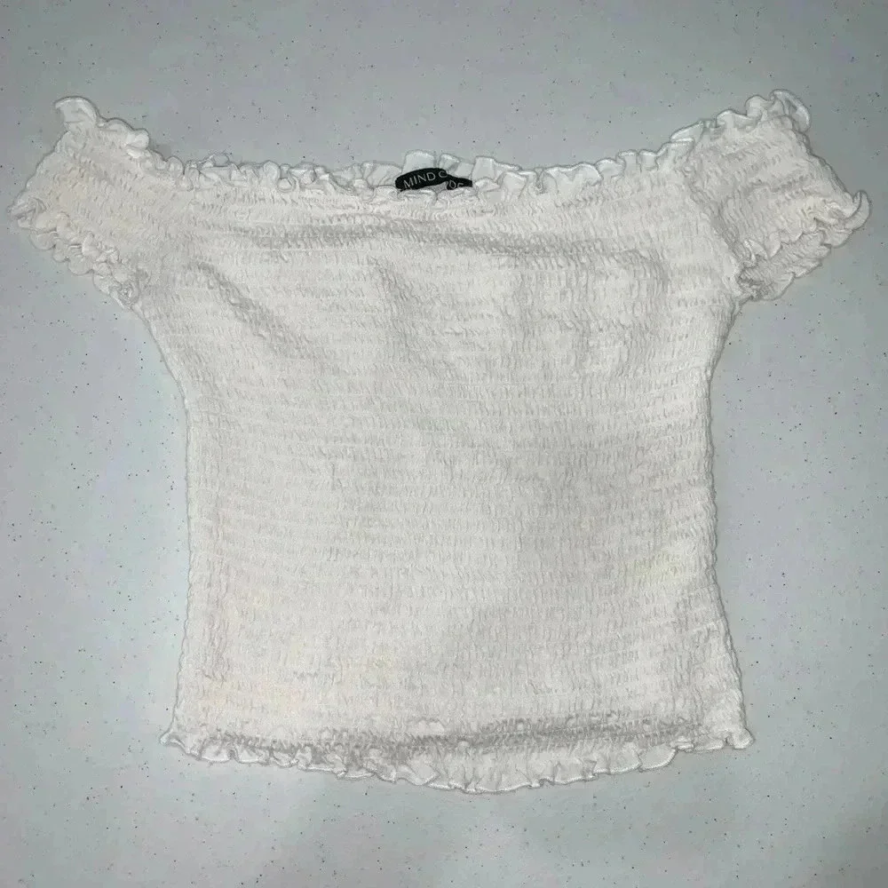 Mind Code Off The Shoulder Crop Top - Picture 3 of 3